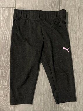 Puma Black Kids' Leggings with Light Pink Puma Logo. Girls size 3T